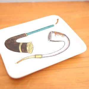 Vintage 1950s Piero Fornasetti " Pipes"  Tray Ceramic Plate / Mid Century